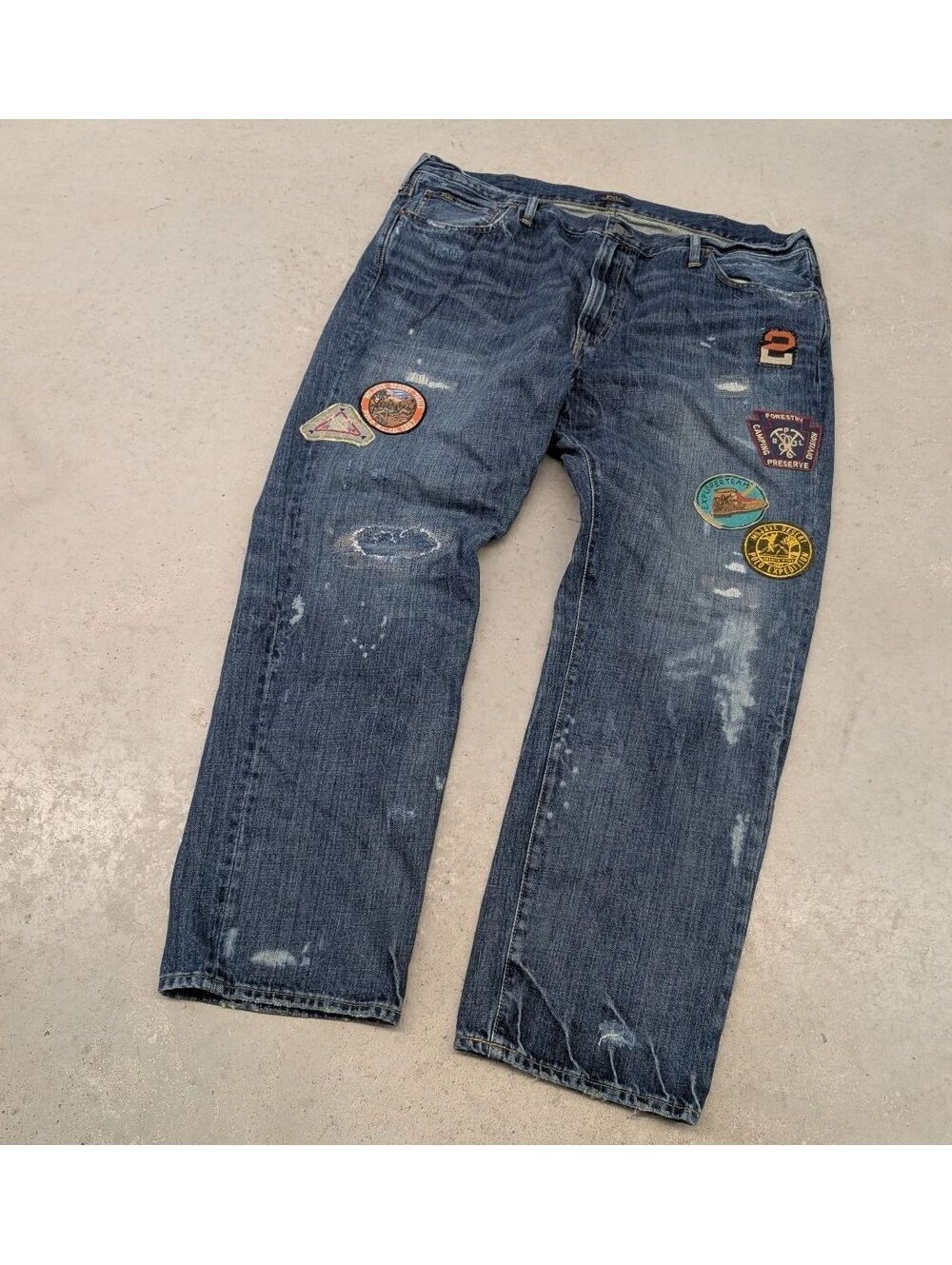 Polo Ralph Lauren Hampton Distressed Expedition Patch Jeans